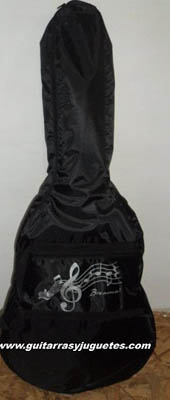 funda economica color negro y notas para guitarra